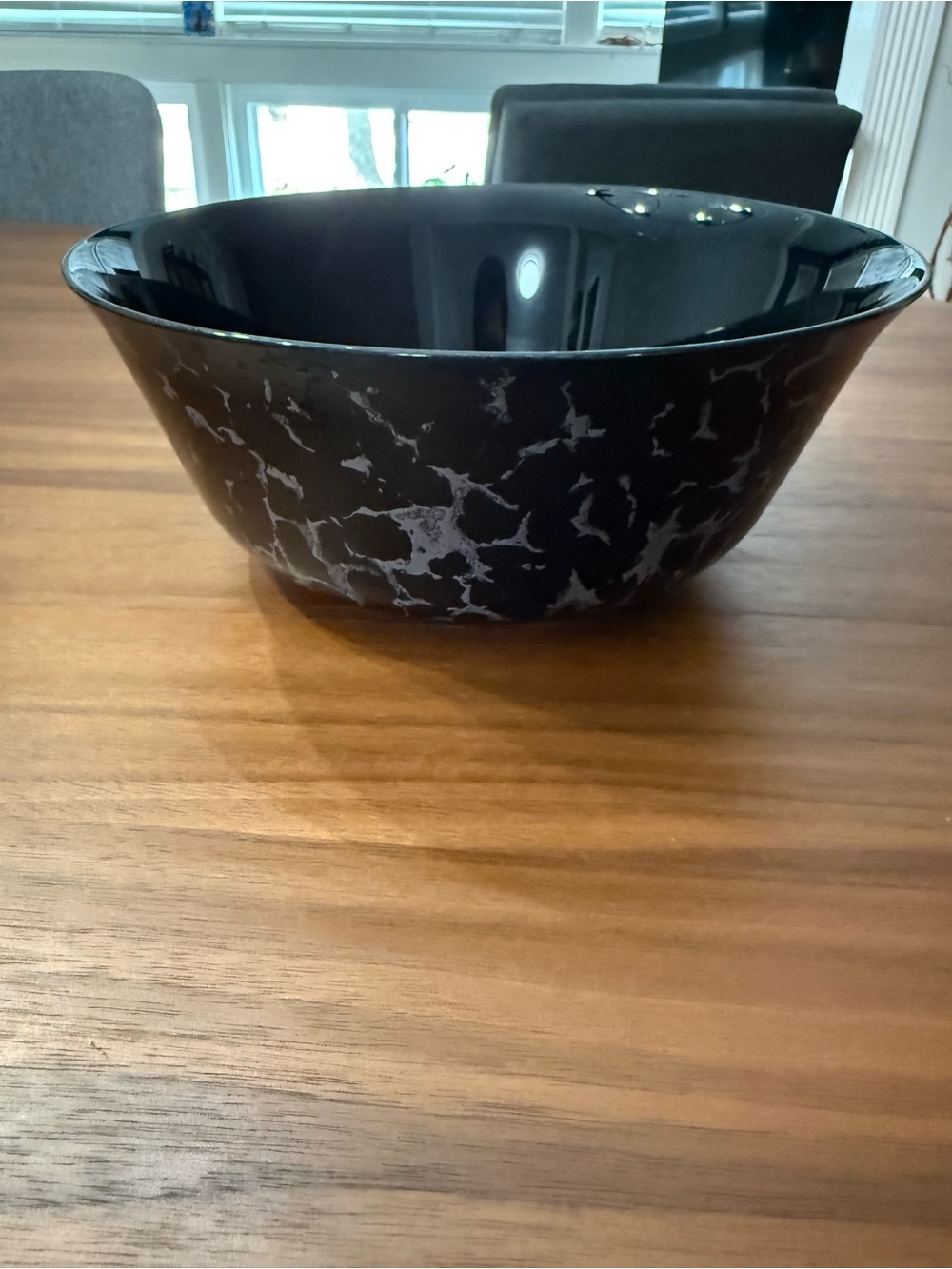 Vintage Arcoroc France Black Glass Serving Bowl (9" x 4")